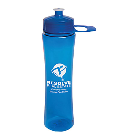 12 Pack Plastic Water Bottles 24 Oz Blue Clear Water Bottles Bulk Reusable  Sport