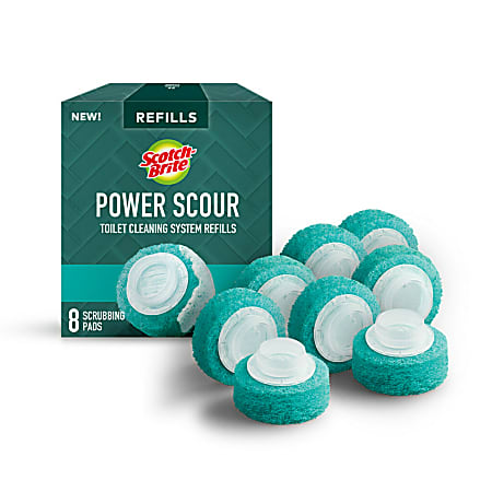 Scotch-Brite™ Power Scour Toilet Bowl Scrubbing Pad Refills, 8 Refill Disposable Toilet Bowl Cleaner Scrubbing Pads