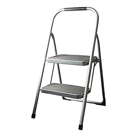 Gorilla Ladders Steel 2-Step Folding Step Ladder, 200-Lb Capacity, 19