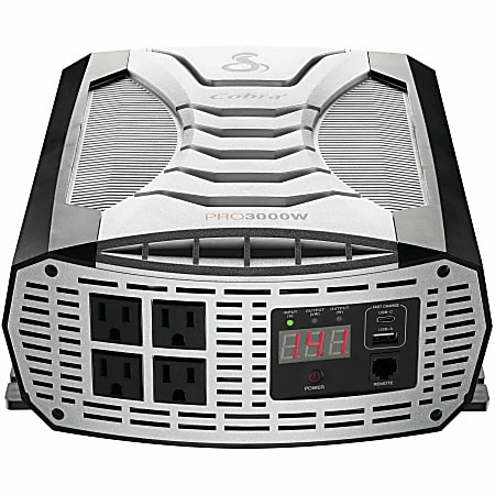Cobra® PRO 3000W Professional-Grade Power Inverter with Remote, Black & Gray, CPI3000W