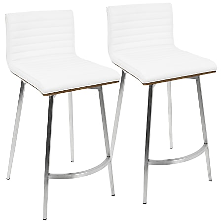 White leather counter height chairs on sale