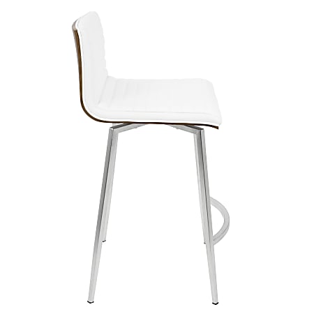 LumiSource Mason Swivel Counter Stools SilverWalnutWhite Set Of 2