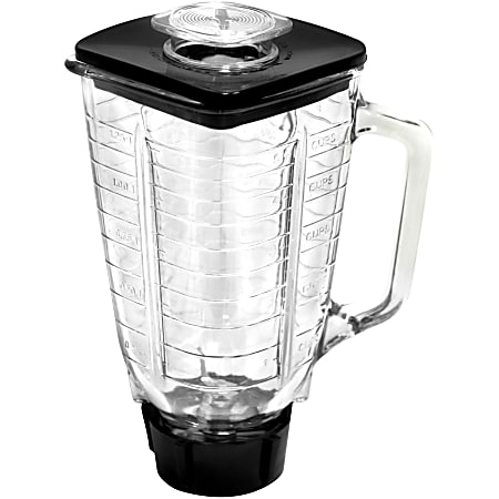 Brentwood 42 Oz Blender Glass Jar 6-Piece Replacement Set For Oster Blender, Black, P-OST722