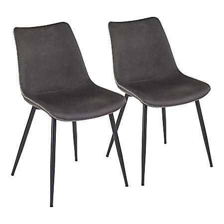 LumiSource Durango Dining Chairs, Black/Gray, Set Of 2 Chairs