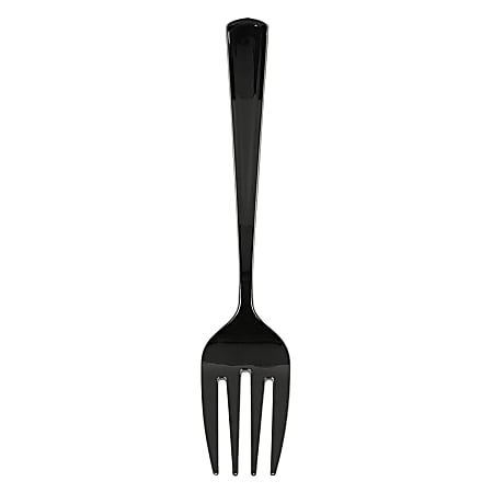 Amscan Plastic Serving Forks, 9-3/4"H x 2-1/5"W x 1"D, Black, Set Of 23 Forks