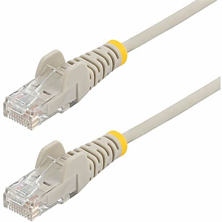 StarTech.com 6ft CAT6 Cable - Slim CAT6 Patch Cord - Gray - Snagless RJ45 Connectors - Gigabit Ethernet Cable - 28 AWG - LSZH (N6PAT6GRS)