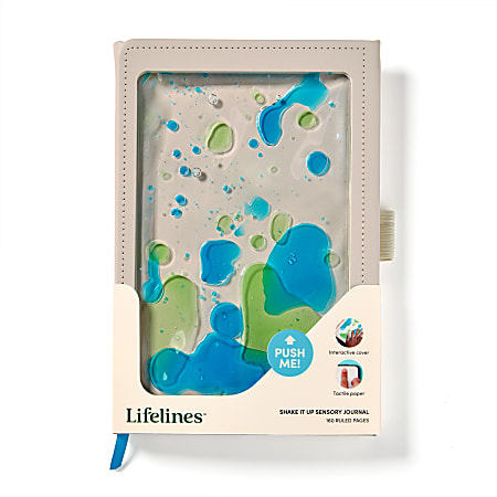 Lifelines Sensory Journal With Tactile Cover & Embossed Paper, 5-1/2" x 8-1/2", 160 Sheets, Shake It Up