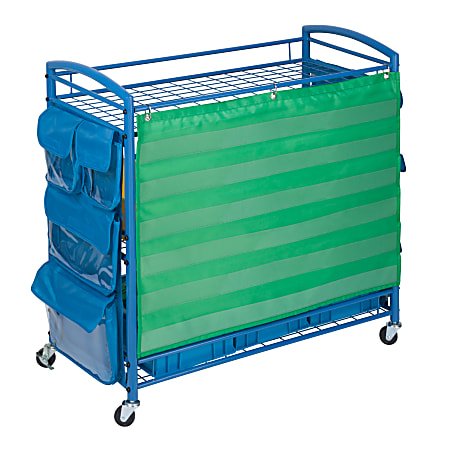 Honey-can-do All-purpose Teaching Cart, Metal, 34"L x 13.6"W x 24.1"H, Steel Frame, Blue, 1