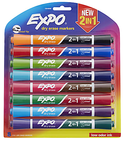 EXPO® 2-in-1 Double-Sided Dry Erase Markers, Pack Of