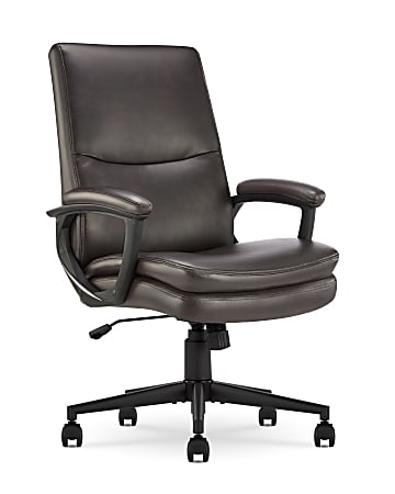 Serta&reg; Comfort Modern Ergonomic Bonded Leather High-Back Executive Office Chair, Brown