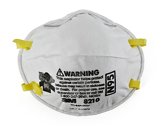 3M™ 8210 Particulate Respirator Masks, N95, White, Pack of 20 Respirators