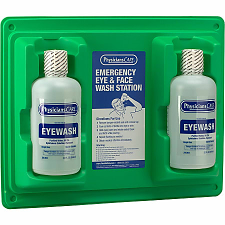First Aid Only Twin-Bottle Eyewash Station - 1 quart - Clear First Aid Only Twin-Bottle Eyewash Station - 1 quart - Clear