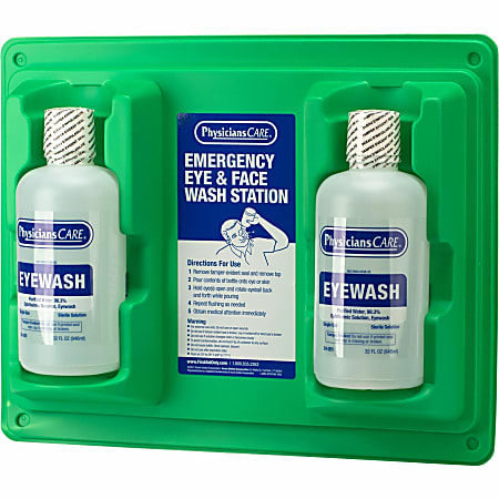 First Aid Only Twin-Bottle Eyewash Station - 1 quart - Clear First Aid Only Twin-Bottle Eyewash Station - 1 quart - Clear