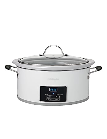 Betty Crocker 6-Quart Oval Digital Slow Cooker, White