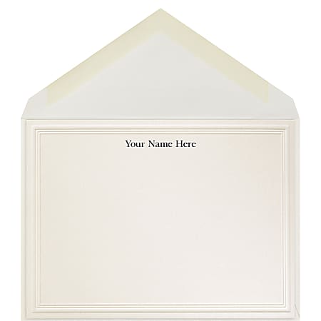 The Occasions Group Stationery Note Cards, 4 1/2" x 6 1/4"W, Flat, 3-Step Embossed Panel, Ecru Matte, Box Of 25