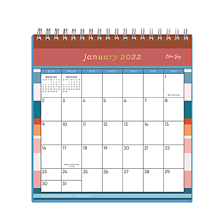 Blue sky ry22 monthly desk calendar 6 h x 6 w matador january to december  2022 136576 - office depot