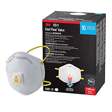 3M™ Cool Flow Paint Sanding Valved Respirator N95, 8511P10-DC-PS, Pack of 10