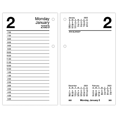 AT-A-GLANCE 2023 RY Daily Loose-Leaf Desk Calendar Refill, Standard, 3 1/2" x 6"