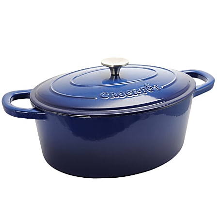 Crock-Pot Artisan 7-Quart Cast Iron Dutch Oven, Sapphire Blue