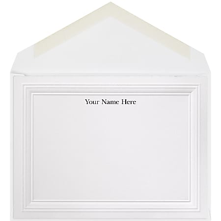 The Occasions Group Stationery Note Cards, 4 1/2" x 6 1/4"W, Flat, 3-Step Embossed Panel, White Matte, Box Of 25