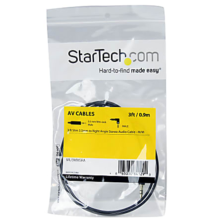 3 ft Slim 3.5mm Stereo Audio Cable - M/M