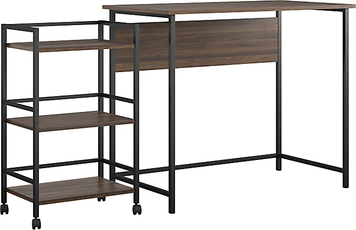 Ameriwood™ Home Baylor 36"W Computer Desk With Rolling Cart, Walnut/Black