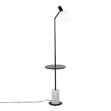 LumiSource Ana Floor Lamp, 73"H, White/Black