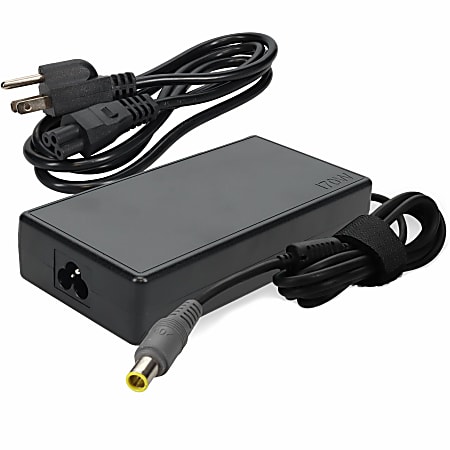 AddOn Lenovo® 40Y7659 Compatible 90W 20V at 4.5A Black 5.5 mm x 2.5 mm Laptop Power Adapter and Cable, 40Y7659AA