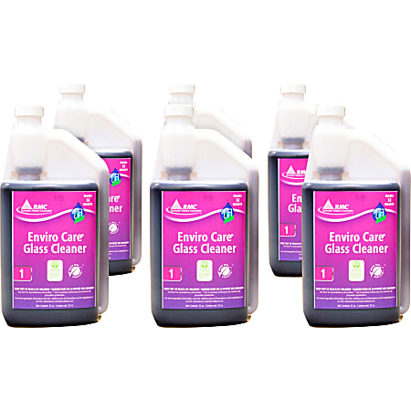 RMC Enviro Care Glass Cleaner - Concentrate - 32 fl oz (1 quart) - 6 / Carton - Bio-based, Streak-free, Ammonia-free, Alcohol-free - Purple