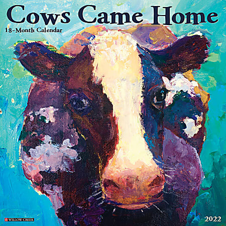 Willow Creek Press Animals Monthly Wall Calendar, 12" x 12", Cows Came Home, January to December 2022, 17708