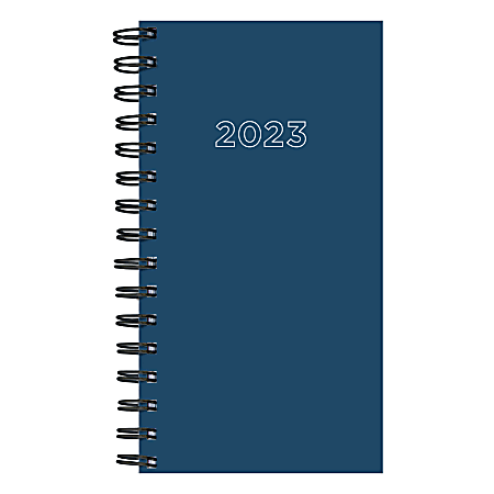 TF Publishing Small Weekly/Monthly Planner, 3-1/2" x 6-1/2", Blue, January To December 2023