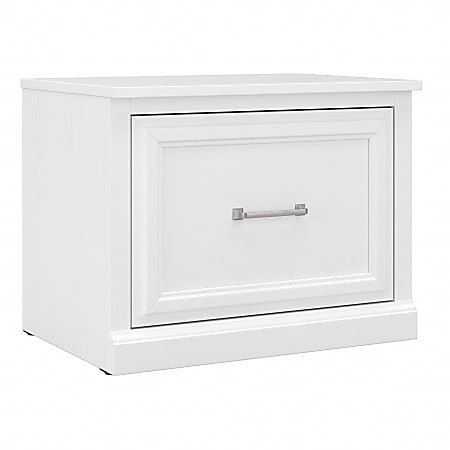 kathy ireland® Home by Bush Furniture Woodland 24"W Small Shoe Bench With Drawer, White Ash, Standard Delivery