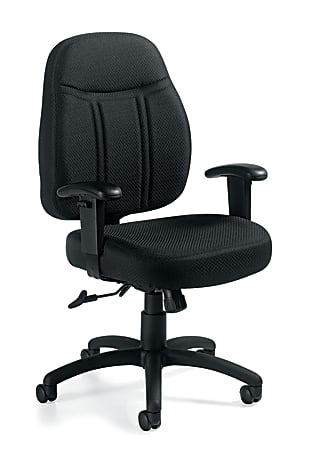 Offices To Go™ Tilter Chair With Arms, 40"H x 25 1/2"W x 24"D, Black