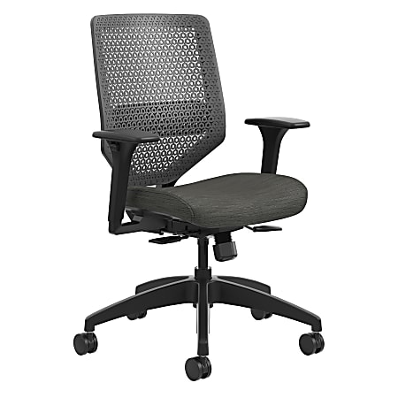 HON® Solve Fabric Mid-Back Task Chair, ReActiv Back, Ink/Black