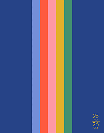 2025-2026 Willow Creek Press Monthly Academic Booklet Planner, 7-1/2” x 9-1/2”, Preppy Stripe, July 2025 To June 2026, 55045