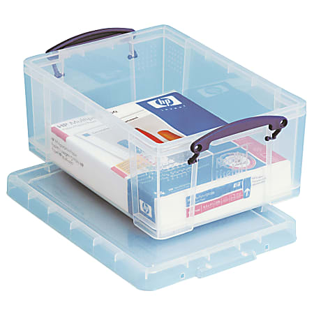 Really Useful Storage Box 9 Litre Clear Transparent Blue Pink Or Purple 9L 