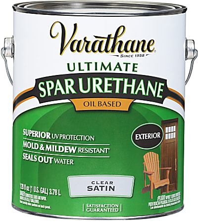 Varathane Ultimate Oil-Based Spar Urethane, 275 VOC, 1 Gallon, Clear Satin, Pack Of 2 Cans