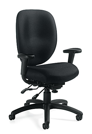 Offices To Go™ Mid-Back Multifunction Chair, 39"H x 24"W x 25 1/2"D, Black