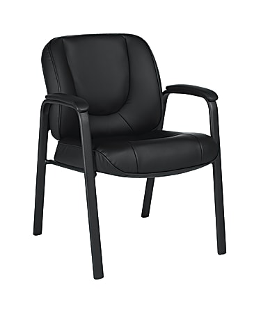 Offices To Go™ Luxhide Bonded Leather Guest Chair, Black