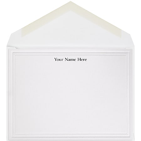 The Occasions Group Stationery Note Cards, 4 1/2" x 6 1/4"W, Flat, 2-Step Embossed Panel, White Matte, Box Of 25