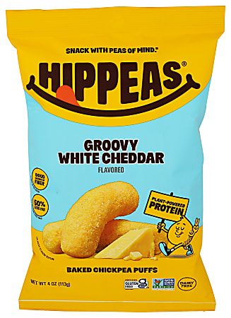 HIPPEAS Chickpea Puffs, White Cheddar, 4 Oz, Total Qty 12