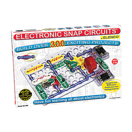 Elenco Electronics Snap Circuits® 300 Experiments Kit, 2 1/4"H x 13 1/2"W x 18 3/4"D, Grades 3 - 12