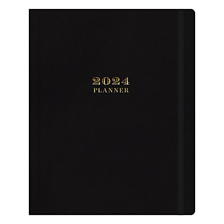 2024 Day Designer Weekly/Monthly Planning Calendar, 8" x 10", Black, January To December