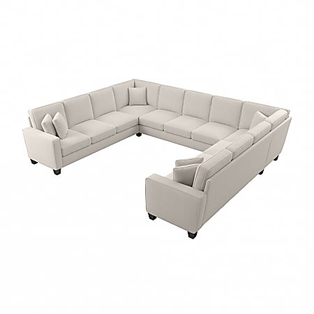 Bush® Furniture Stockton 137"W U-Shaped Sectional Couch, Light Beige, Standard Delivery