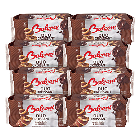 Balconi Duo Croissants, Chocolate, 1.8 Oz, 6 Croissants Per Pack, Case Of 8 Packs