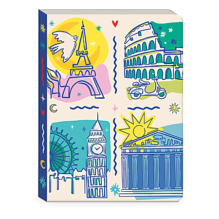 Punch Studio Softcover Journal, 6” x 8-1/4”, Legal Rule, 208 Pages, Destinations