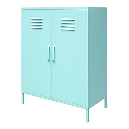 Ameriwood™ Home Cache 2-Door Metal Locker Storage Cabinet, 40”H x 31-1/2”W x 15-3/4”D, Mint