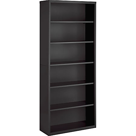 Lorell® Fortress 82"H 6-Shelf Contemporary Bookcase, Gray/Dark Finish, Standard Delivery
