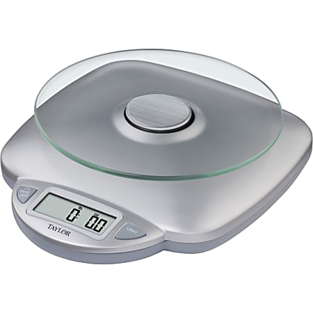 Taylor Digital Food Scale, 8" x 9.4" x 2.8", Silver