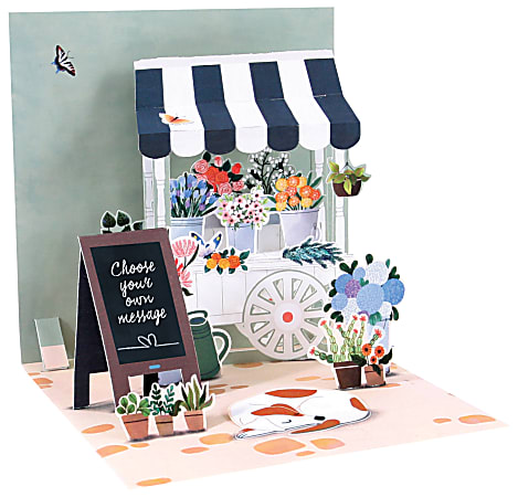 Up With Paper Mother's Day Greeting Card, 5-1/4" x 5-1/4", Flower Cart